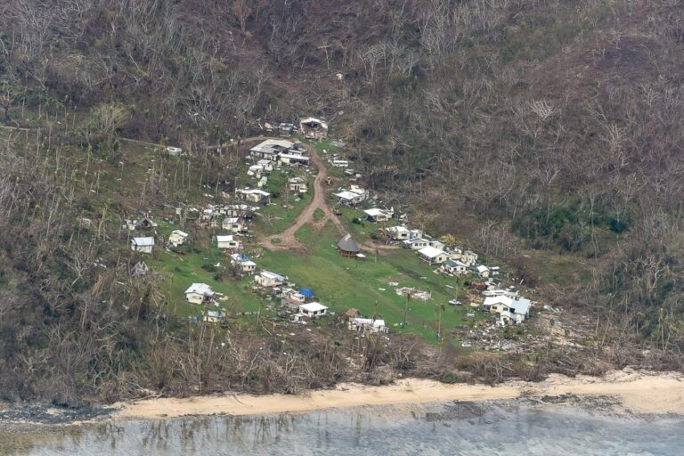 Damage from Cyclone Winston at Ciqomi on Naitauba Island in 2016.