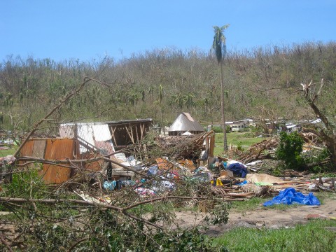 Cyclone Winston damage to Ciqomi on Naitauba.