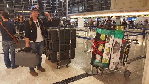 Volunteers at LAX in Los Angeles departing for Fiji.