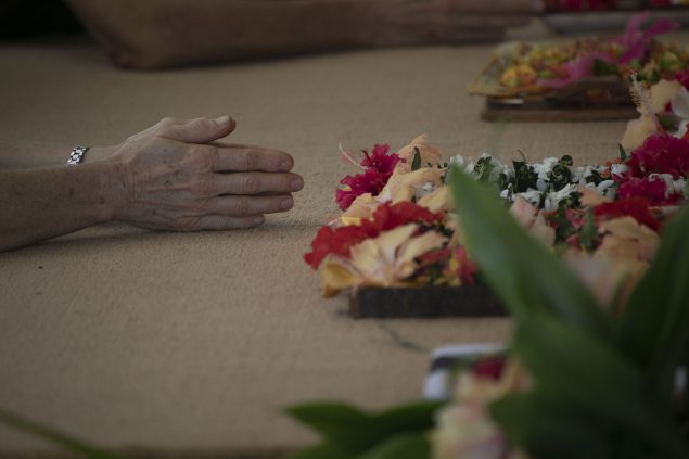 Devotee offering a gift