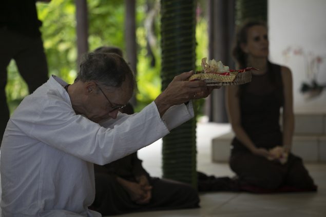 Devotee offering a gift