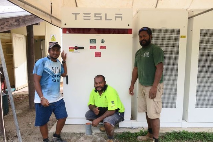 The crew from Clay Energy in Suva that helped install the new system: Avinesh, Joeli, and Samisoni.