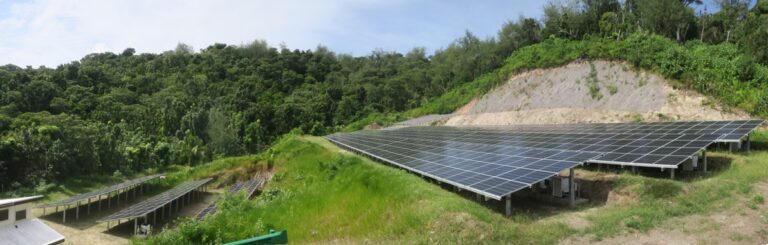 The new solar panels at the Qaravi site on Naitauba Island.